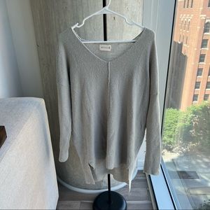 Oversized Wide Neck Dusty Blue Sweater